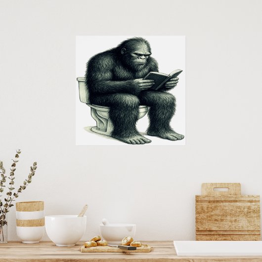 Bigfoot Toilet Poster (Keuken)