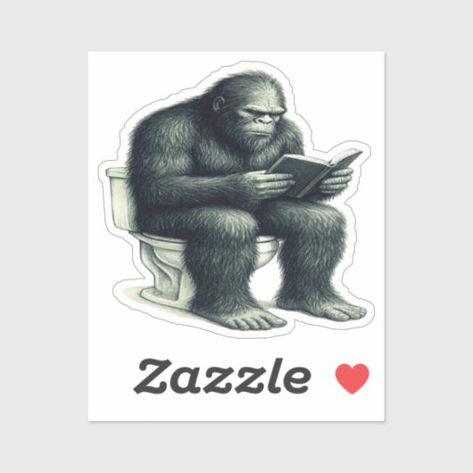 Bigfoot Toilet  Sticker (Vel)