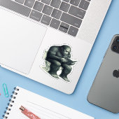 Bigfoot Toilet  Sticker (Laptop met iPhone)