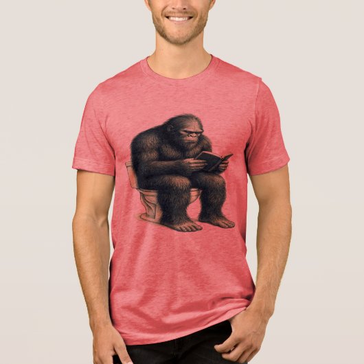 Bigfoot Toilet Tri-Blend Shirt (Voorkant)