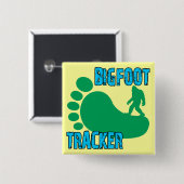 Bigfoot Tracker Vierkante Button 5,1 Cm (Voorkant /achterkant)