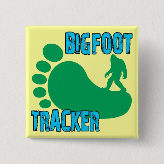 Bigfoot Tracker Vierkante Button 5,1 Cm (Voorkant)