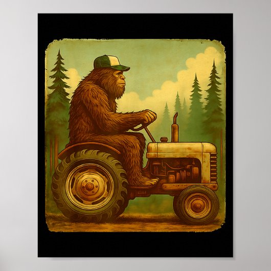 Bigfoot Tractor Farmer Design For Men Farming Farm Poster (Voorkant)