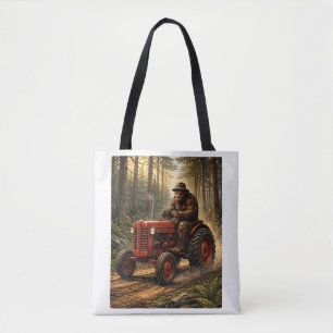 Bigfoot-tractorontwerp voor boer vader boerderij b tote bag