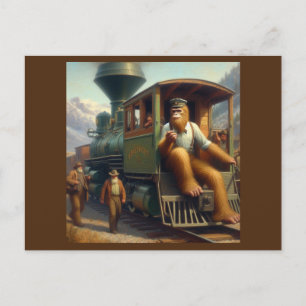 Bigfoot Train Engineer Briefkaart