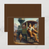 Bigfoot Train Engineer Briefkaart (Voorkant / Achterkant)