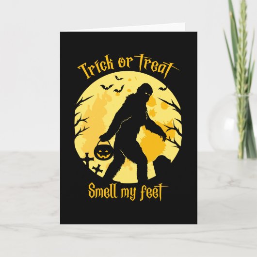 Bigfoot Trick or treat ruik mijn voeten Halloween Kaart (Voorkant)