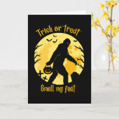 Bigfoot Trick or treat ruik mijn voeten Halloween Kaart (Gele Bloem)