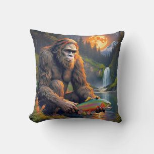 Bigfoot Trout Gevist door Moonlight Kussen