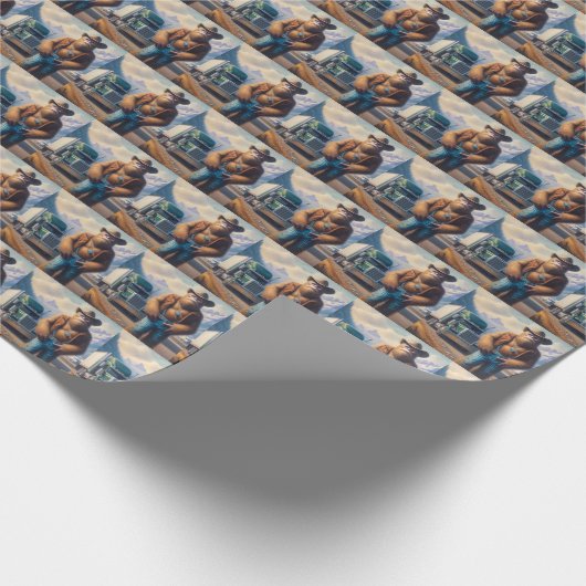 Bigfoot Truck Driver Cadeaupapier (Hoek)