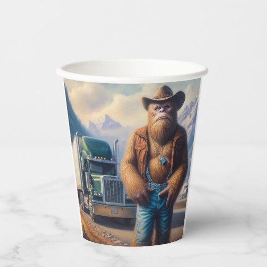 Bigfoot Truck Driver Papieren Bekers (Voorkant)