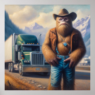 Bigfoot Truck Driver Poster