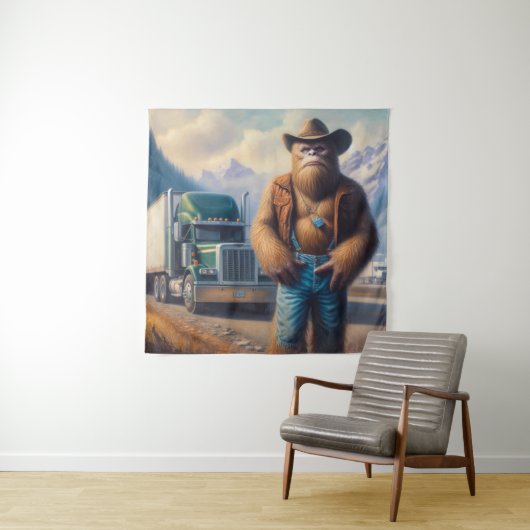 Bigfoot Truck Driver Wandkleed (In situ)