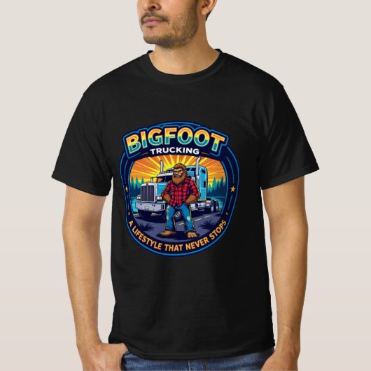 Bigfoot Trucking A lifestyle that never stops T-shirt (Voorkant)