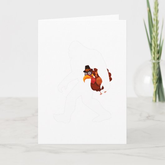 Bigfoot Turkey Funny Thanksgiving Day Kaart (Voorkant)
