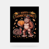Bigfoot Turkije Pompoen Thanksgiving Dag Classic T Acryl Bord (Voorkant)
