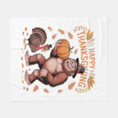 Bigfoot Turkije Pompoen Thanksgiving Dag Classic T Fleece Deken (Voorkant (Horizontaal))
