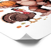 Bigfoot Turkije Pompoen Thanksgiving Dag Classic T Poster (Hoek)