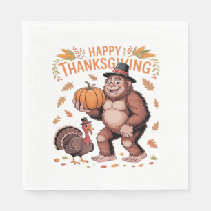 Bigfoot Turkije Pompoen Thanksgiving Dag Classic T Servet