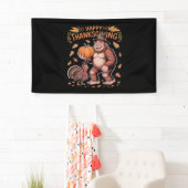 Bigfoot Turkije Pompoen Thanksgiving Dag Classic T Spandoek (Insitu)