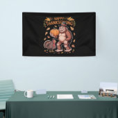 Bigfoot Turkije Pompoen Thanksgiving Dag Classic T Spandoek (Beurs)