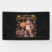 Bigfoot Turkije Pompoen Thanksgiving Dag Classic T Spandoek (Horizontaal)
