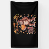 Bigfoot Turkije Pompoen Thanksgiving Dag Classic T Spandoek (Verticaal)