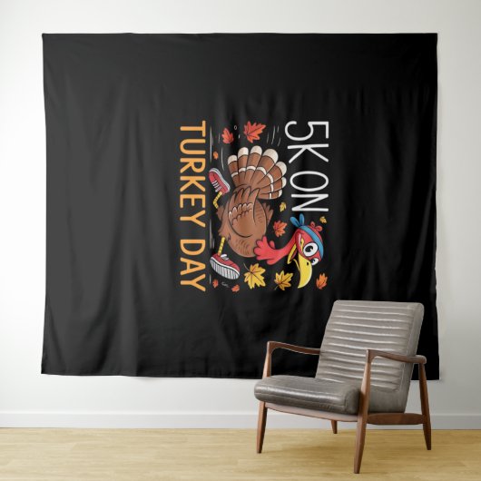 Bigfoot Turkije Pompoen Thanksgiving Dag Classic T Wandkleed (In Situ (horizontaal))