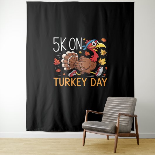 Bigfoot Turkije Pompoen Thanksgiving Dag Classic T Wandkleed (In situ)