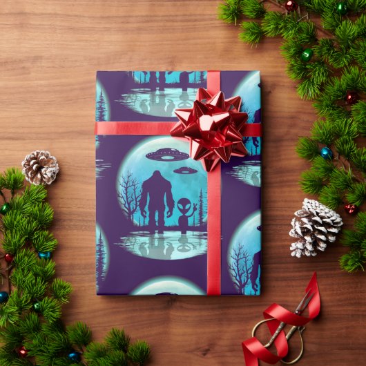 Bigfoot UFO Alien Cadeaupapier (Feestdagen Geschenken)
