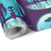 Bigfoot UFO Alien Cadeaupapier (Rol Hoek)