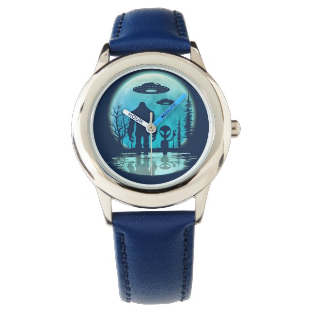 Bigfoot UFO Alien Horloge (Voorkant)