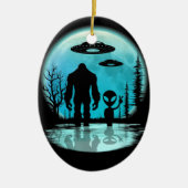 Bigfoot UFO Alien Keramisch Ornament (Voorkant)
