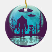 Bigfoot UFO Alien Keramisch Ornament (Voorkant)