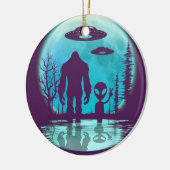 Bigfoot UFO Alien Keramisch Ornament (Links)