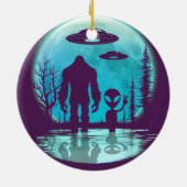 Bigfoot UFO Alien Keramisch Ornament (Achterkant)