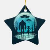 Bigfoot UFO Alien Keramisch Ornament (Achterkant)
