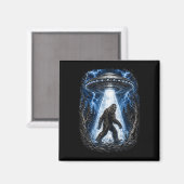 Bigfoot ufo alien ontvoering grappig sasquatch  magneet (Voorkant / Achterkant)