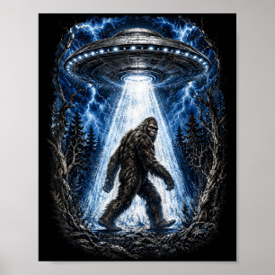 Bigfoot ufo alien ontvoering grappig sasquatch poster