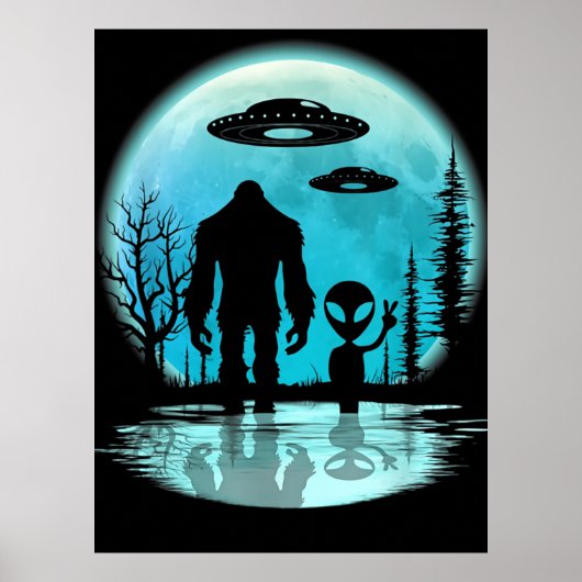 Bigfoot UFO Alien Poster (Voorkant)