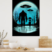 Bigfoot UFO Alien Poster (Keuken)