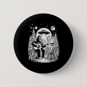 Bigfoot Ufo Alien Rond Kampeer vuur Natuur Wandel Ronde Button 5,7 Cm