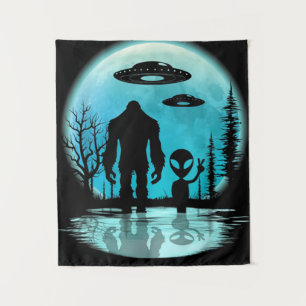 Bigfoot UFO Alien Wandkleed