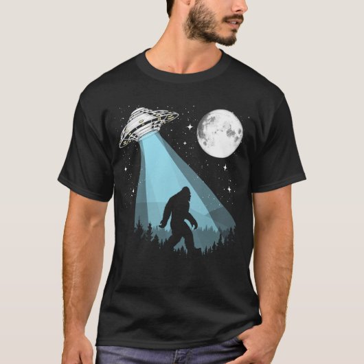 Bigfoot & UFO-complot - Moon, Stars, Night & Na T-shirt (Voorkant)