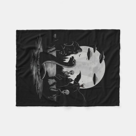 Bigfoot Ufo Loch Ness Monster Mothman And Aliens!  Fleece Deken (Voorkant (Horizontaal))