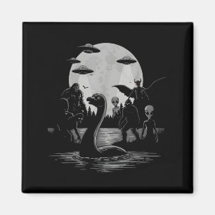 Bigfoot Ufo Loch Ness Monster Mothman En Buitenaar Magneet