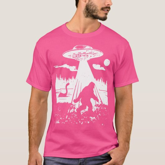 Bigfoot Ufo-ontvoering Funny Sasquatch Aliens Cryp T-shirt (Voorkant)