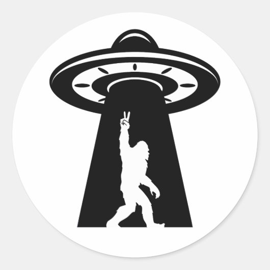 Bigfoot UfO Ronde Sticker (Voorkant)