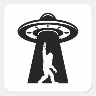 Bigfoot UfO Vierkante Sticker