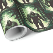 Bigfoot uit voor een boswandeling 2 cadeaupapier (Rol Hoek)